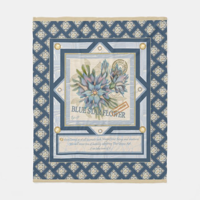 Couverture Polaire G Bureau de création Fleur bleue (Devant)