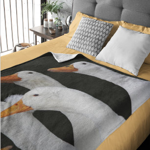 Couverture Polaire Gaggle de canards blancs avec des billes orange