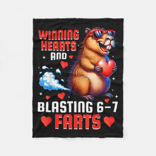 Couverture Polaire Gagner les cœurs 67 mème capybara enfants garçons
