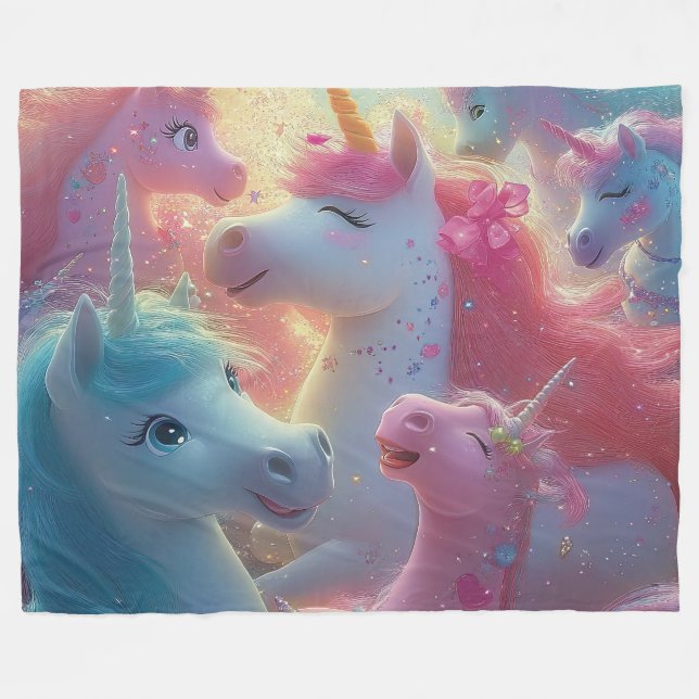 Couverture Polaire Gala de Stardust Unicorn (Devant (Horizontal))