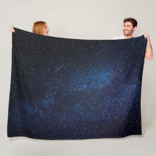 Couverture Polaire Galaxie Espace Étoiles Nuit Ciel Céleste Bleu Mari
