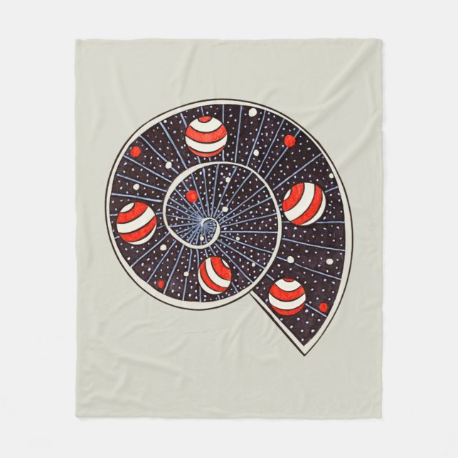 Couverture Polaire Galaxie Spirale Avec Planètes De Balles De Plage (Devant)