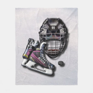 Couverture Polaire Galet de casque de patins de hockey sur glace avec