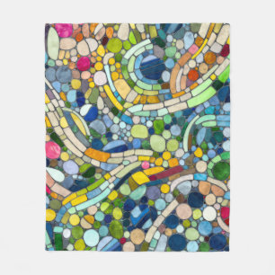 Couverture Polaire Galets colorés Art Mosaïque