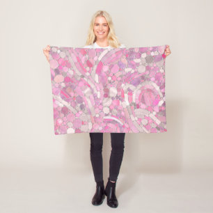 Couverture Polaire Galets Mosaic Art - Rose rose pâle