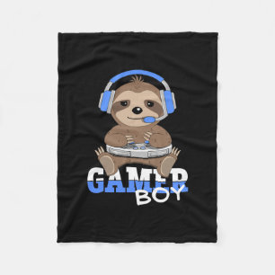 Couverture Polaire Gamer Boy Sloth Jeu Machines à Sous Jeu Vidéo Jeu 