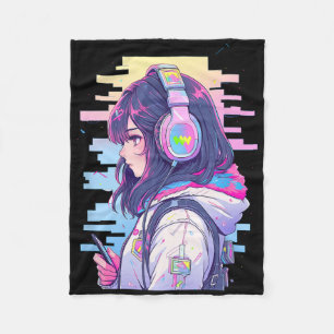 Couverture Polaire Gamer Girl Funny Pastel Japon Anime Streamer Japon