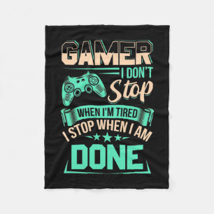 Couverture Polaire Gamer Je M'Arrête Quand J'Ai Fini
