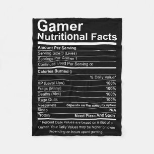 Couverture Polaire Gamer Nutritionfaits Cool Gamer Video Game Funn