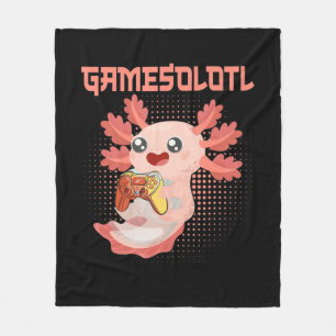 Couverture Polaire Gamesolotl Axolotl Vidéo Gamer Kawaii Pastel Goth