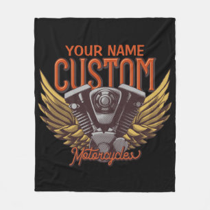 Couverture Polaire Garage de moto personnalisé Aigle de moto