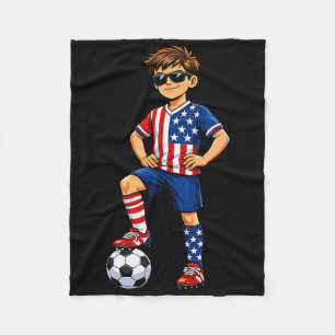 Couverture Polaire Garçon de football Joueur Usa Amoureux Drapeau amé