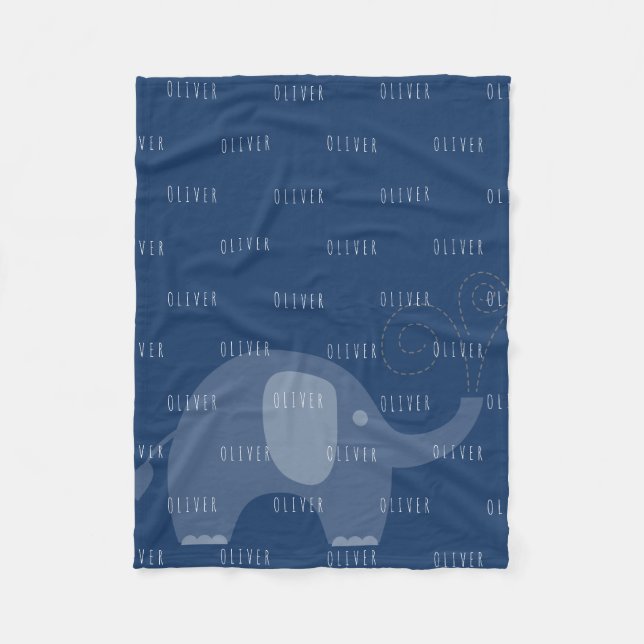 Couverture Polaire Garçon nommé personnalisé par éléphant moderne de (Devant)