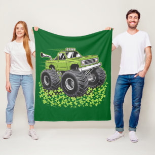 Couverture Polaire Garçon Saint-Patrick Enfant Chanceux Monster Truck