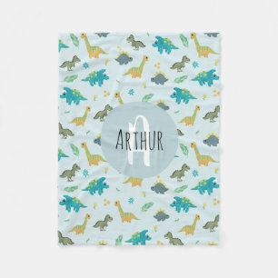 Couverture Polaire Garçons Bleu T-Rex Jungle Dinosaur Motif Enfants