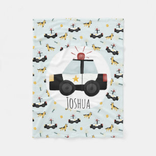 Couverture Polaire Garçons Cute Blue Police Motif automobile avec no