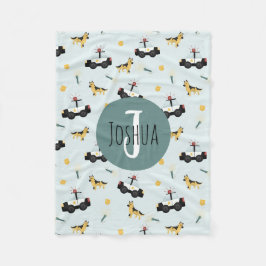 Couverture Polaire Garçons Cute Blue Police Motif voiture