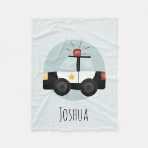 Couverture Polaire Garçons Cute Blue Police Voiture Cartographie Enf