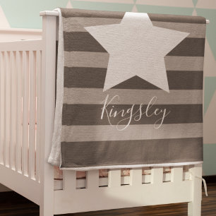 Couverture Polaire Garçons Gris Star Baby Milestone