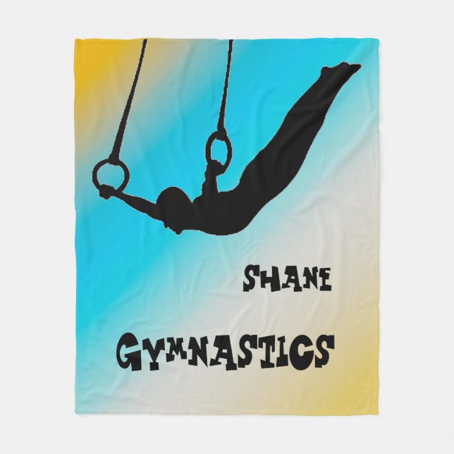 Couverture Polaire Garçons Gymnastique Anneaux Gradient (Devant)