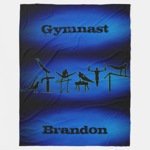 Couverture Polaire Garçons Gymnastique Gymnaste Blanket avec son nom