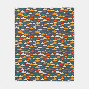 Couverture Polaire Garçons Motif de requin Blanche polaire