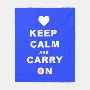 Couverture Polaire GARDEZ CALME ET TRANSPORTEZ EN Bleu