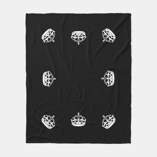 Couverture Polaire Gardez la couronne au calme sur le noir (Devant)