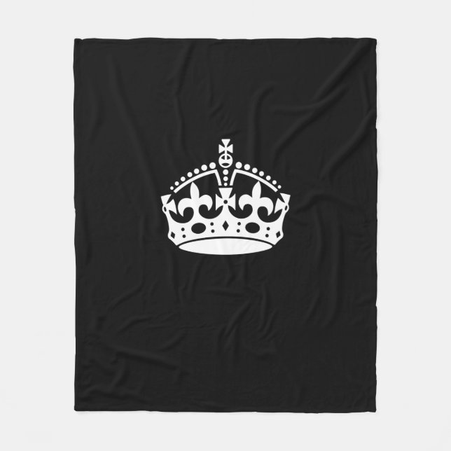 Couverture Polaire Gardez la couronne calme sur le noir (Devant)