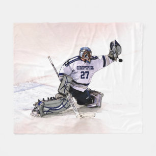 Couverture Polaire Gardien de but de hockey sur glace avec votre