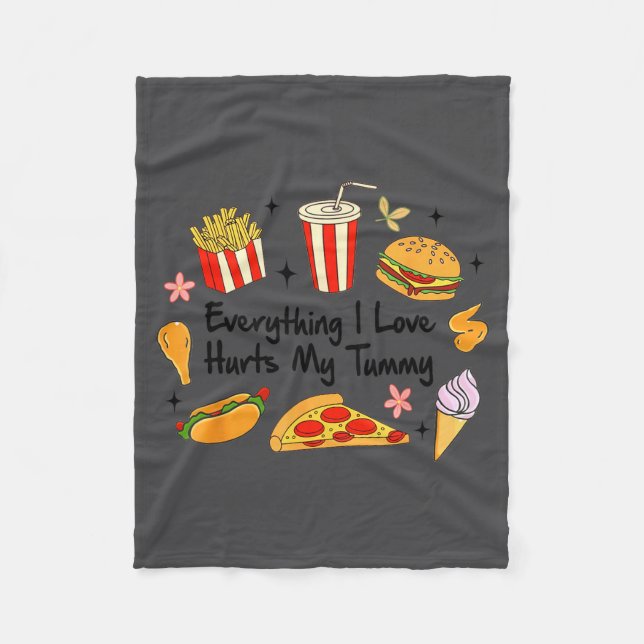 Couverture Polaire Gastroparesis Gastro Ibs Everything I Love Hurts M (Devant)