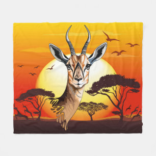 Couverture Polaire Gazelle Antelope africaine animal sauvage