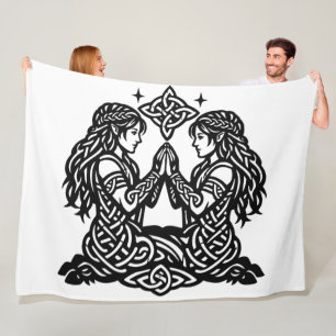Couverture Polaire Gémeaux — Jumeaux du zodiaque de l'encre hantée