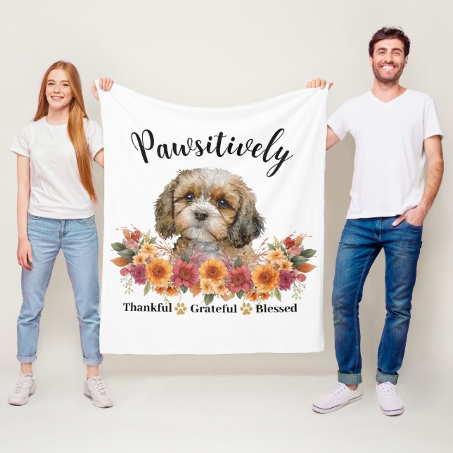 Couverture Polaire Génial et gracieux, bienheureux, mignon chien (En situation)