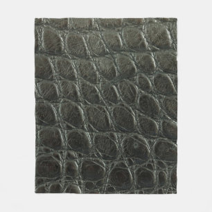Couverture Polaire Genuine black alligator leather texture, close up