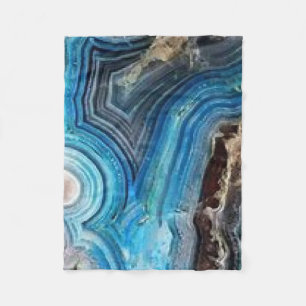 Couverture Polaire Géode d'Agate Bleu Blanche