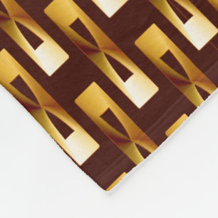 Couverture Polaire Géométrique métallique d'art déco - or et choc