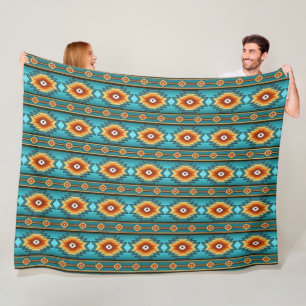 Couverture Polaire géométrique tribal ethnique du sud-ouest