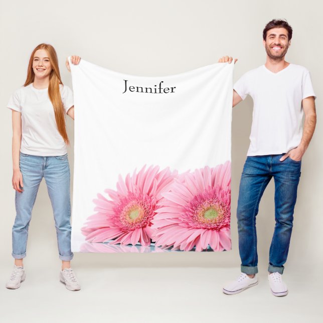 Couverture Polaire Gerbera Rose Daisies Élégante Photographie (En situation)