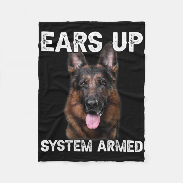 Couverture Polaire German Shepherd Dog Ears Up System Armed T Shirt  (Devant)