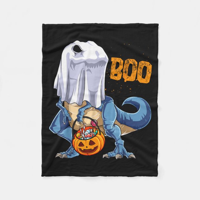 Couverture Polaire Ghost Dinosaur T Rex Funny Boo Halloween Boys Men  (Devant)
