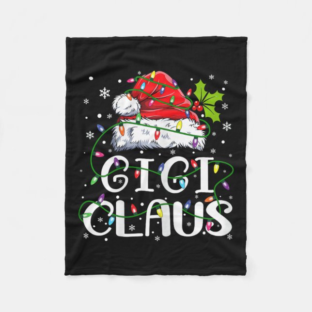 Couverture Polaire Gigi Claus Noël Père Noël Famille jumelée chapeau  (Devant)