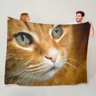 Couverture Polaire Gingembre adorable Tabby Chat Poster Portrait anim