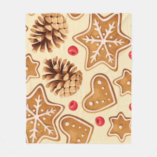 Couverture Polaire Gingembre de Noël : Festive Motif sans Seamless.