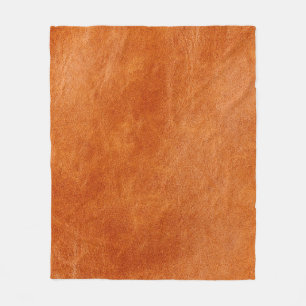 Couverture Polaire Gingembre rustique lisse cuir naturel