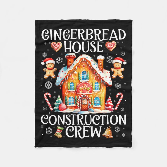 Couverture Polaire Gingerbread House Construction Crew Baking Christm (Devant)