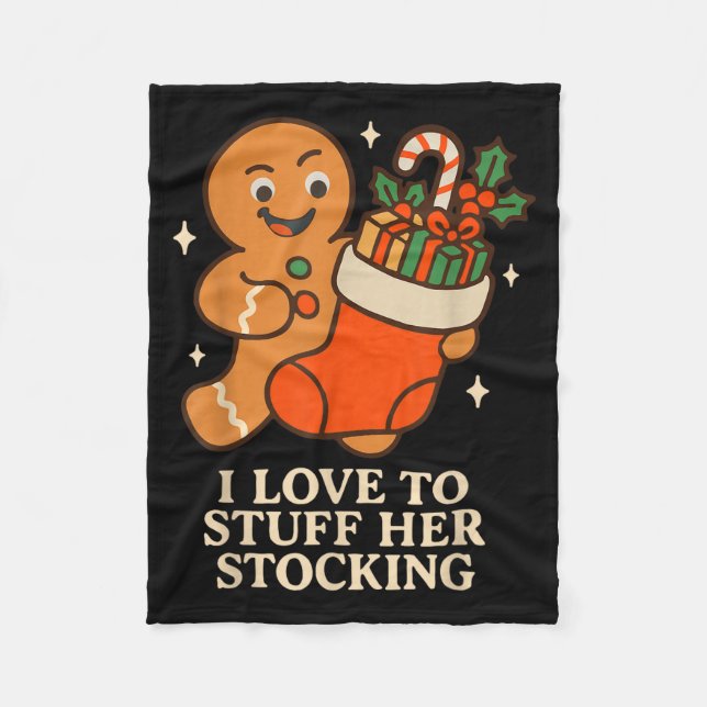 Couverture Polaire Gingerbread I Love To Stuff Her Stock Jingle His B (Devant)