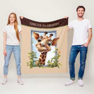 Couverture Polaire girafe adorable ajouter texte animal jungle