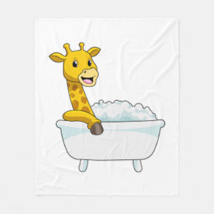 Couverture Polaire Girafe avec baignoire avec mousse