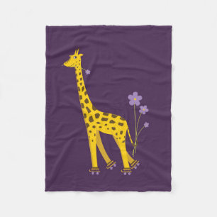 Couverture Polaire Girafe drôle pourpre de bande dessinée de patina
